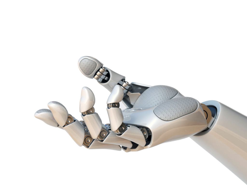 Robot,Hand,Reaching,Gesture,Or,Holding,Object,3d,Rendering